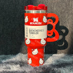 40oz Pink Bow-shaped handle Kitty Tumbler