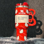 40oz Pink Bow-shaped handle Kitty Tumbler