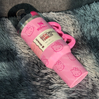 40oz Pink Bow-shaped handle Kitty Tumbler