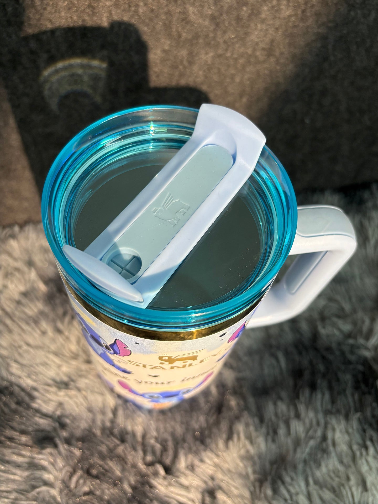 Cute Angel Wing Stitch 40oz Insulated Tumbler With Lid & Straw, Large Capacity Travel Water Cup