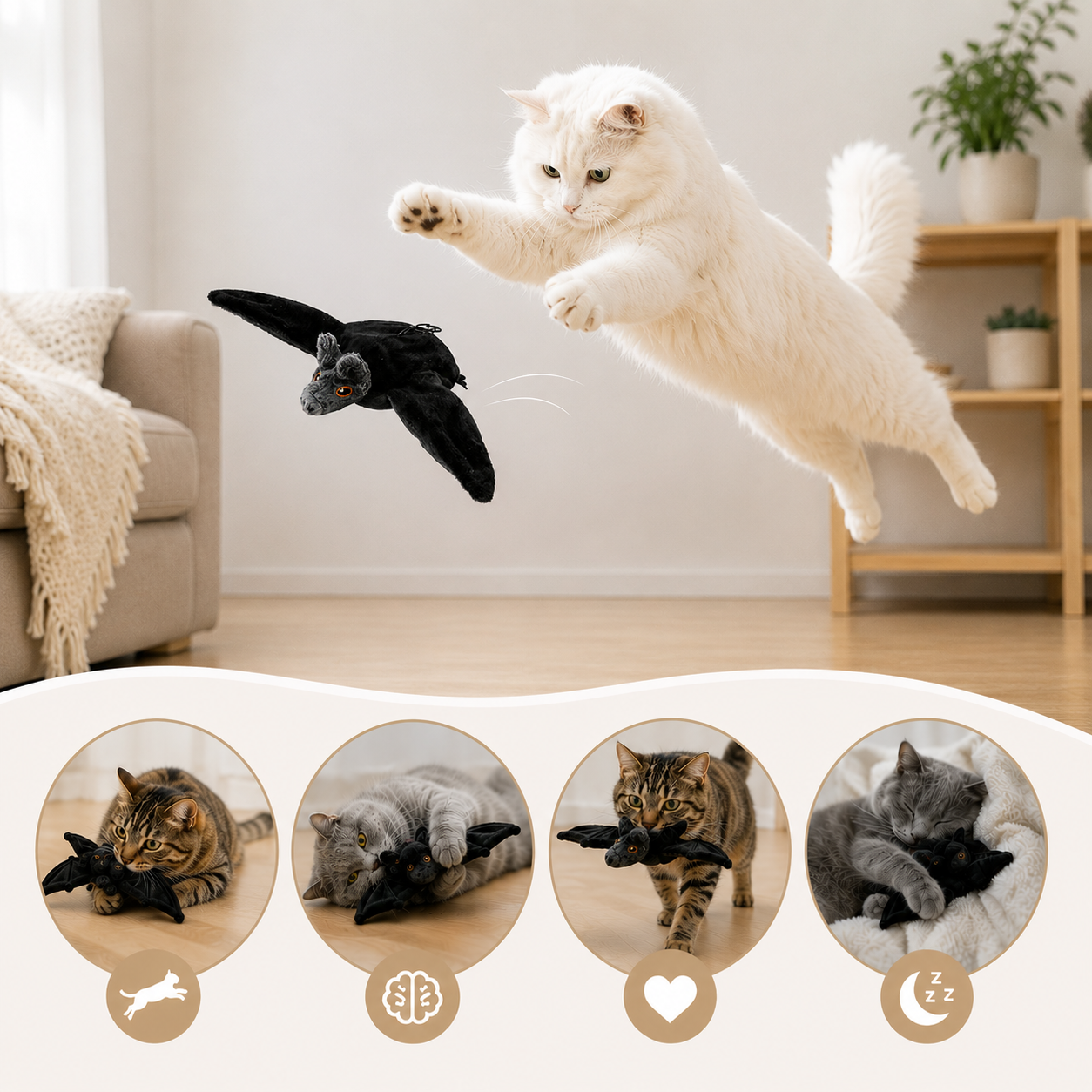 WildWhisker™ Flying Bat Toy