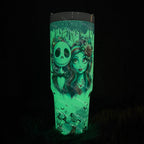 🔥40oz Sally x Jack Skellington Tumbler Noctilucent 🚚Free Shipping
