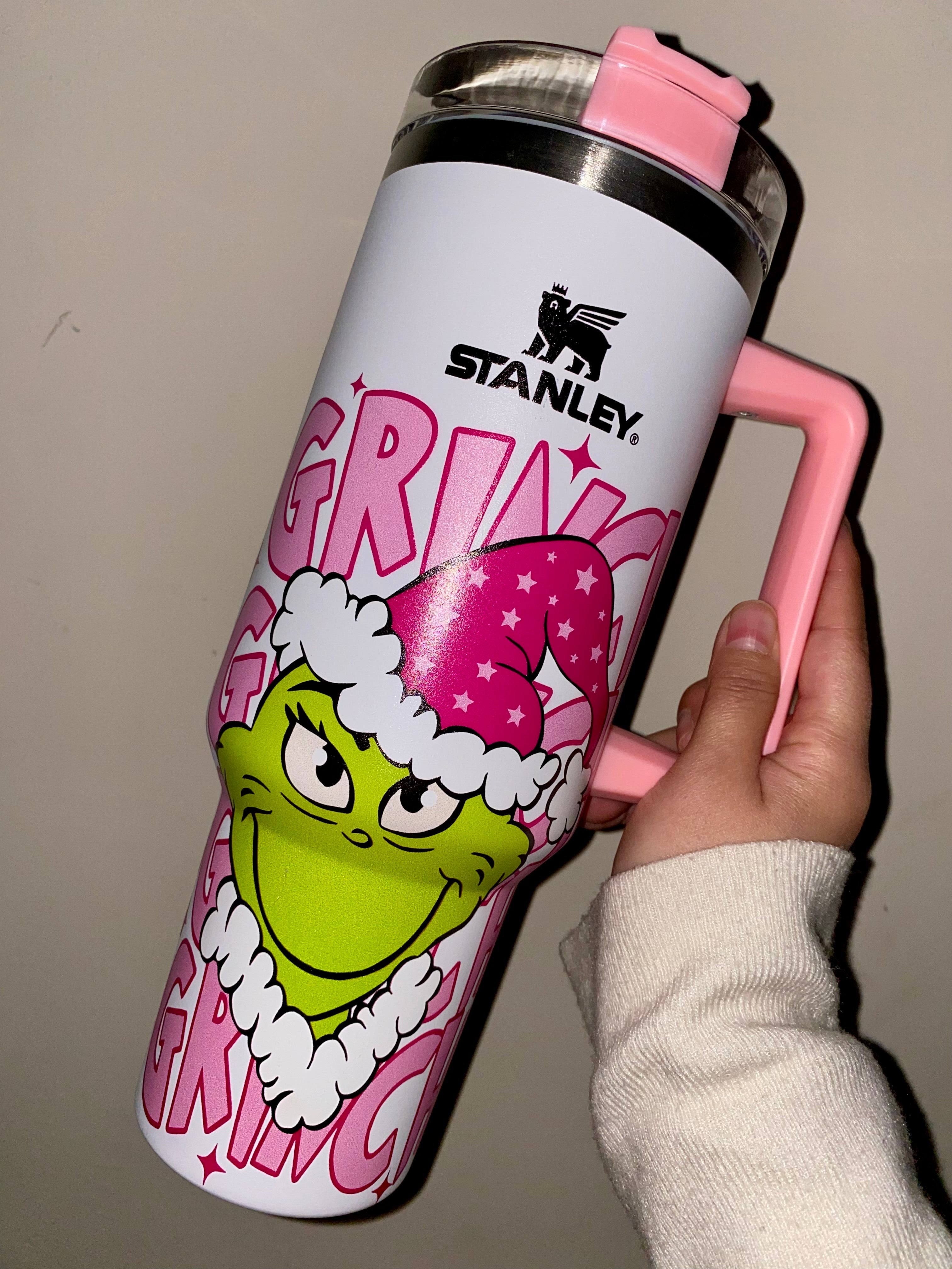 🔥Pink Grinch  Insulated Tumbler 40OZ ✈️Free Shippment