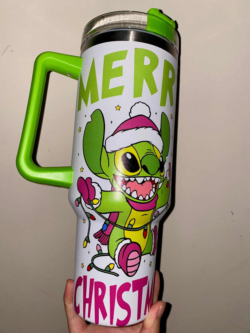 🔥Stitch Christmas Insulated Tumbler 40OZ ✈️Free Shippment